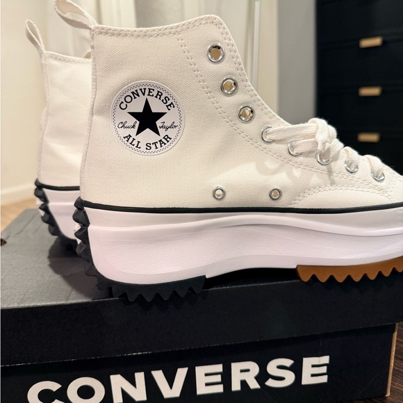 Converse White Platform Hike High-Top Sneakers - Picture 2 of 8